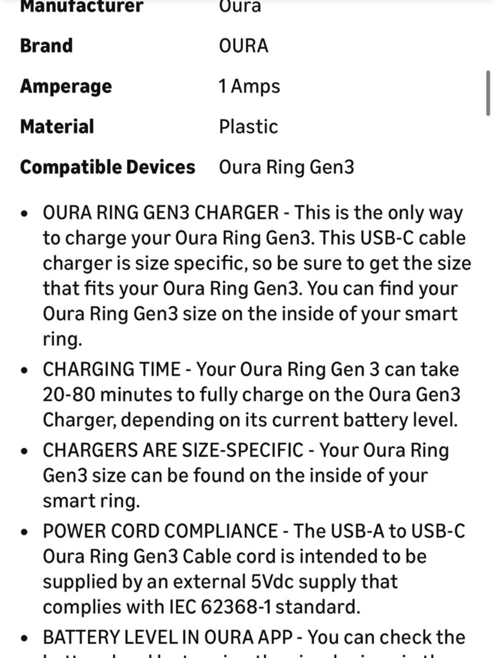 Oura Ring Gen3 charger size 8. - Picture 4 of 4